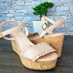 NWOB Kate Spade Tomas ruffle platform wedge